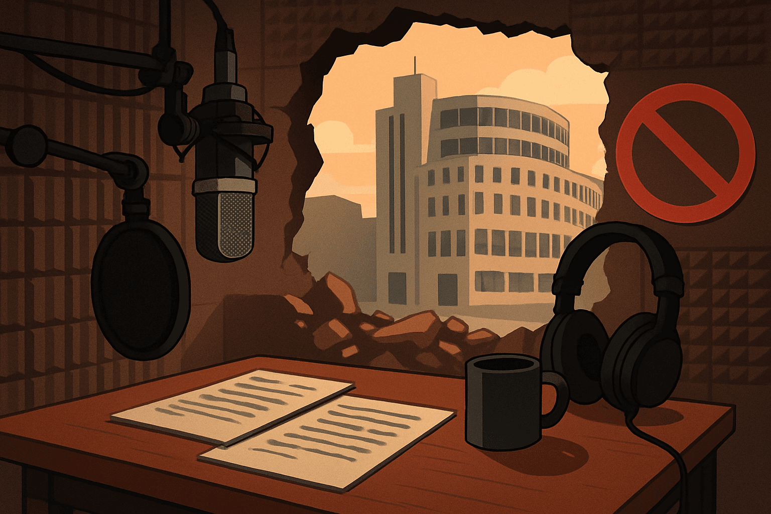 AI-generated illustration of drops planned studio for amid wider cost cuts. has abandoned plans for a dedicated radio-drama studio at its new headquarters, putting the programme’s 75-year recording history in the city at risk. broadcaster has not publicly detailed where future episodes will be made. Entertainment
