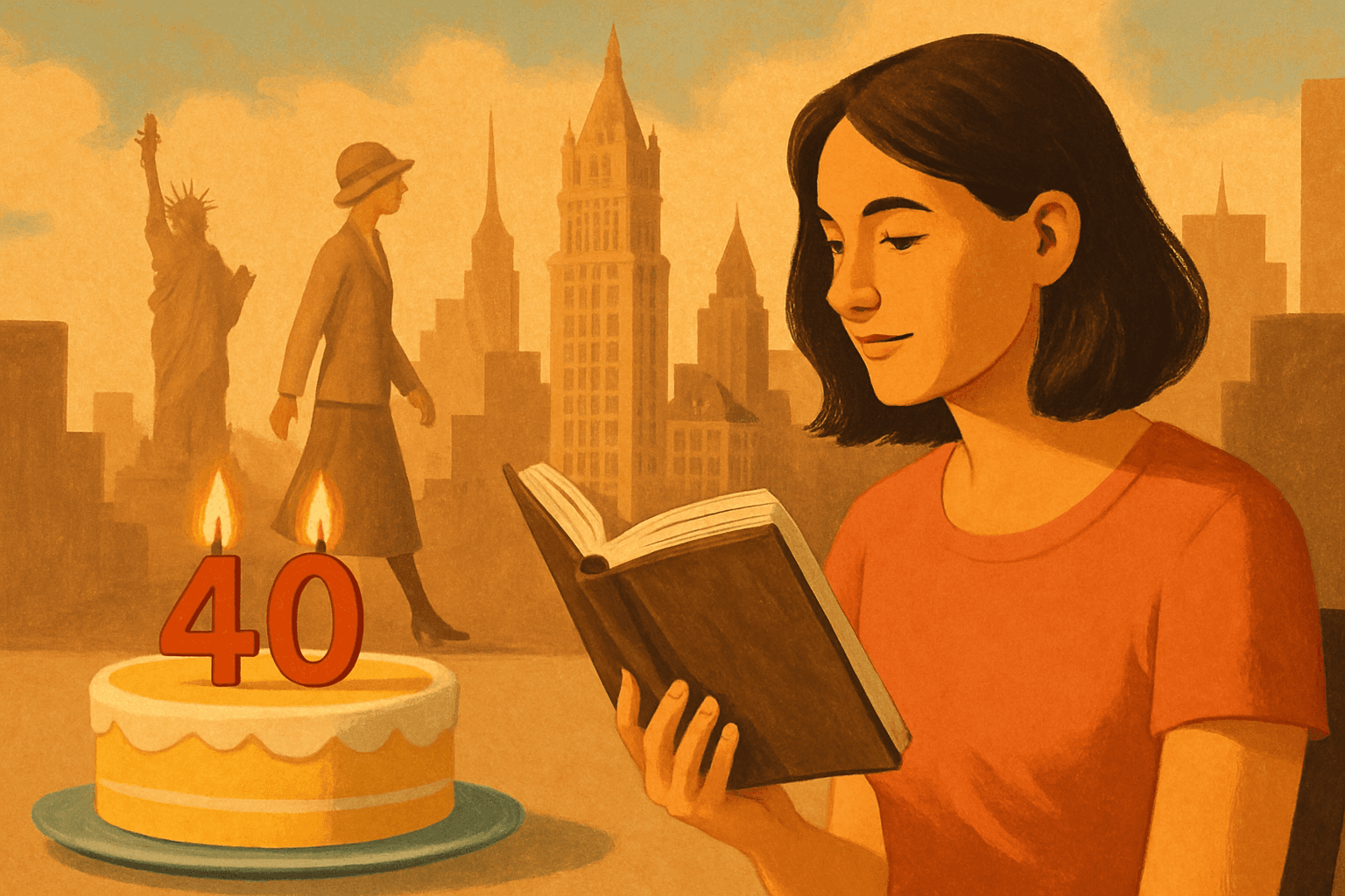 AI-generated illustration accompanying the story: American Girl Samantha grows up with her first fans, as the company turns 40
