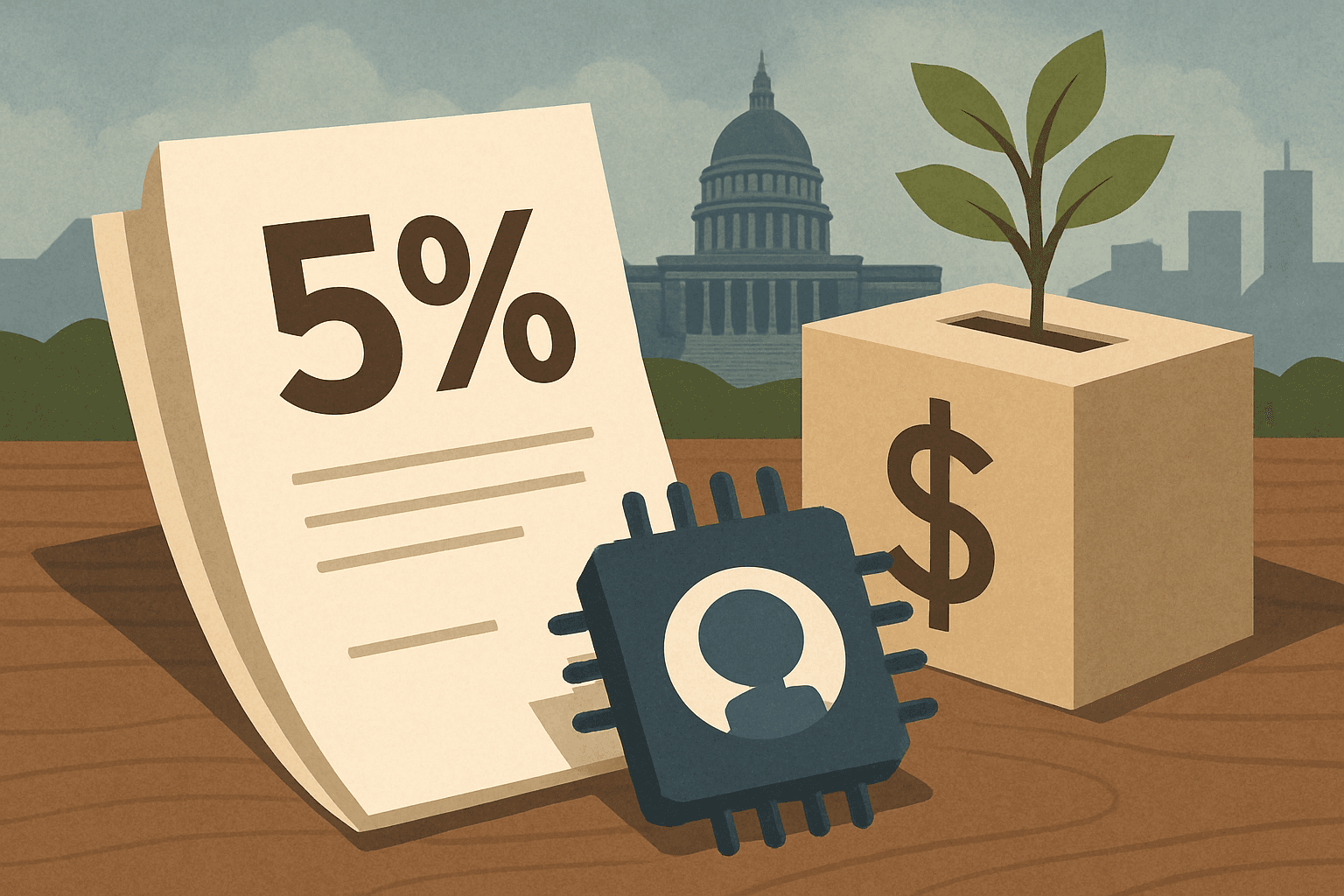AI-generated illustration accompanying the story: Anthropic proposes putting 5% of its shares into a public-benefit fund