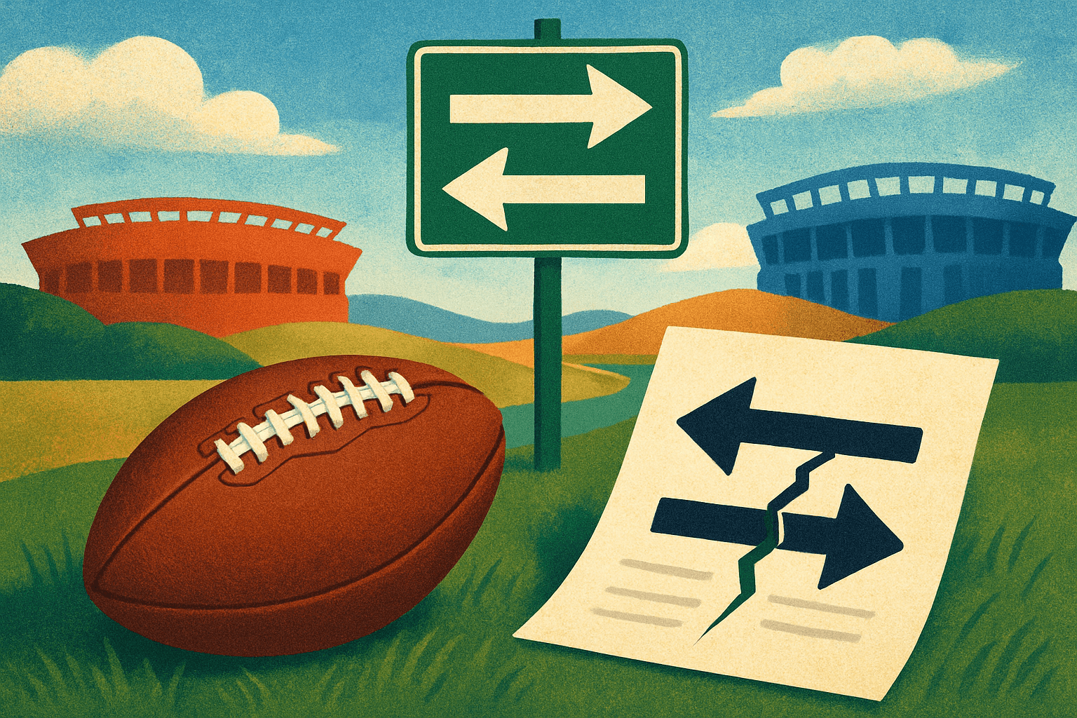 AI-generated illustration accompanying the story: NFL trade deadline: 5 players we'd like to see get a change of scenery, including Jonathan Taylor