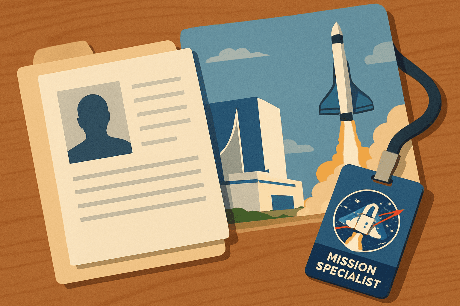AI-generated illustration accompanying the story: Frank Rubio’s Artemis III role and Cemaes School’s NASA badge project