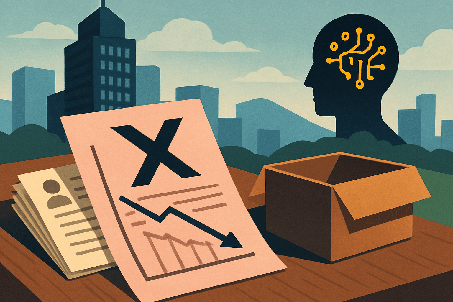 AI-generated illustration accompanying the story: Barclays plans to cut 5,000 jobs in AI-driven efficiency push