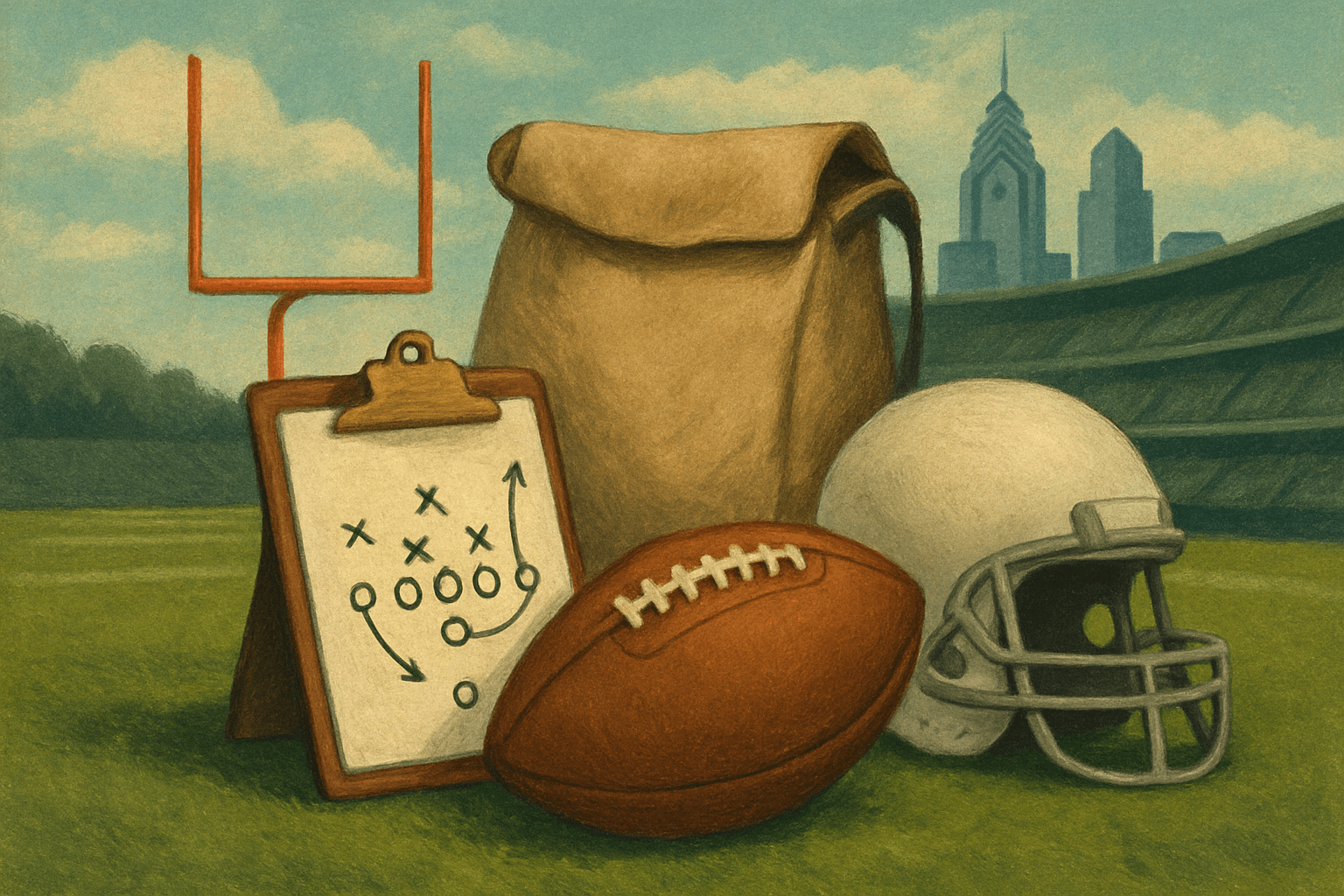 AI-generated illustration accompanying the story: Panthers mailbag examines safety snaps, injuries and offensive questions after Eagles win