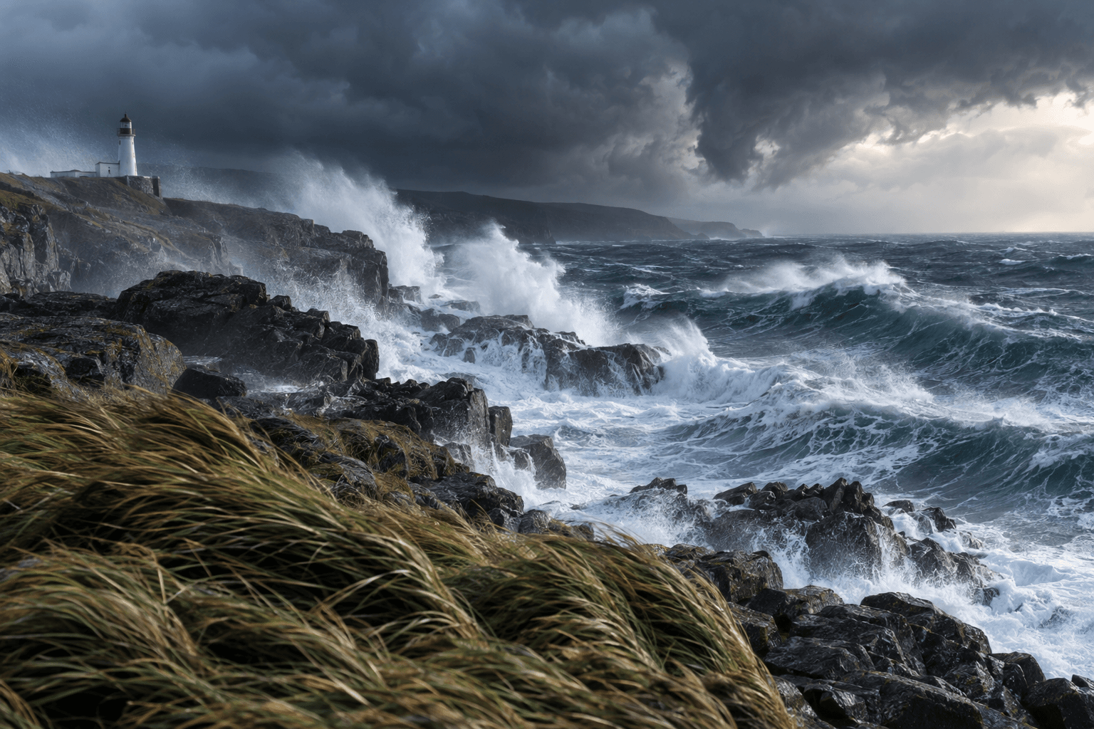 AI-generated illustration accompanying the story: Storm Boelo brings severe winds to Scotland as gusts exceed 80mph