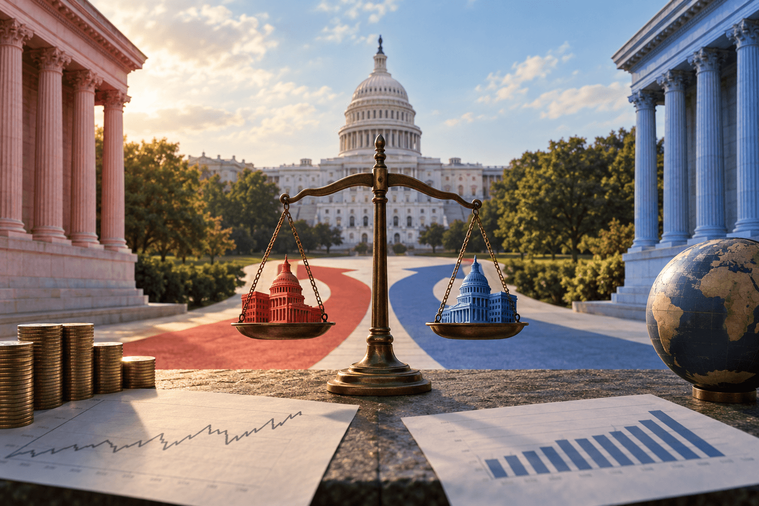 AI-generated illustration accompanying the story: Morgan Stanley projects Democratic return to House control in 2026 outlook