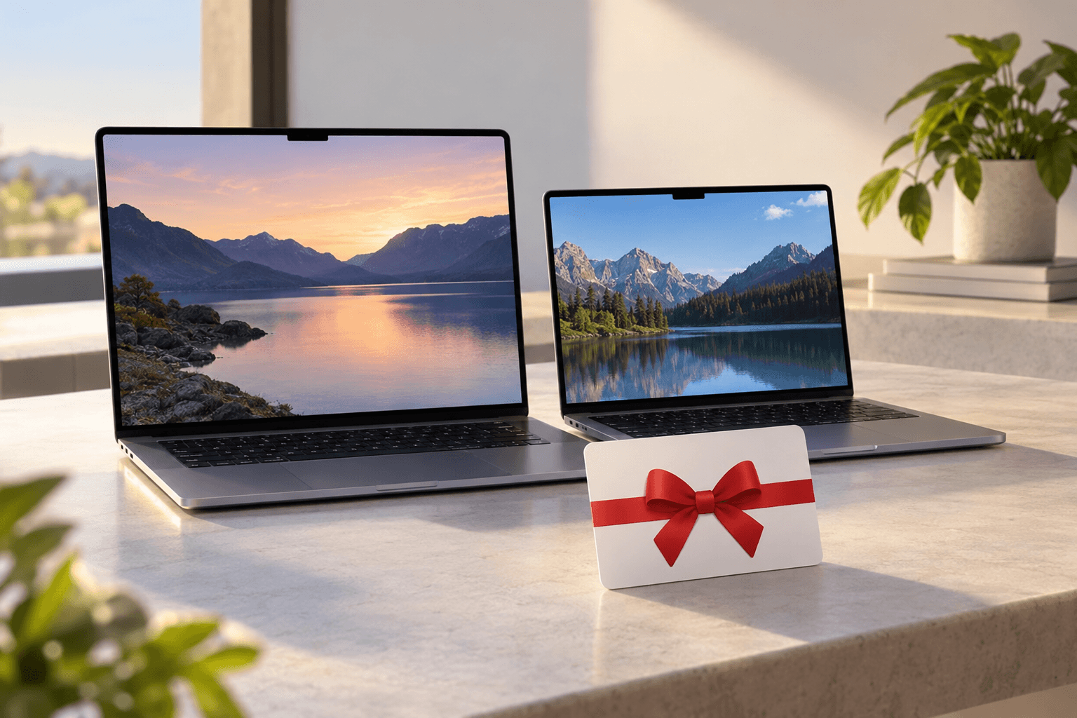 AI-generated illustration accompanying the story: Best Buy adds a $100 e-gift card to eligible MacBook Pro preorders